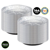 Home Master Premium 22.5cm Round Aluminium Foil Trays - 144 Pack for Cooking and Baking - Rear View