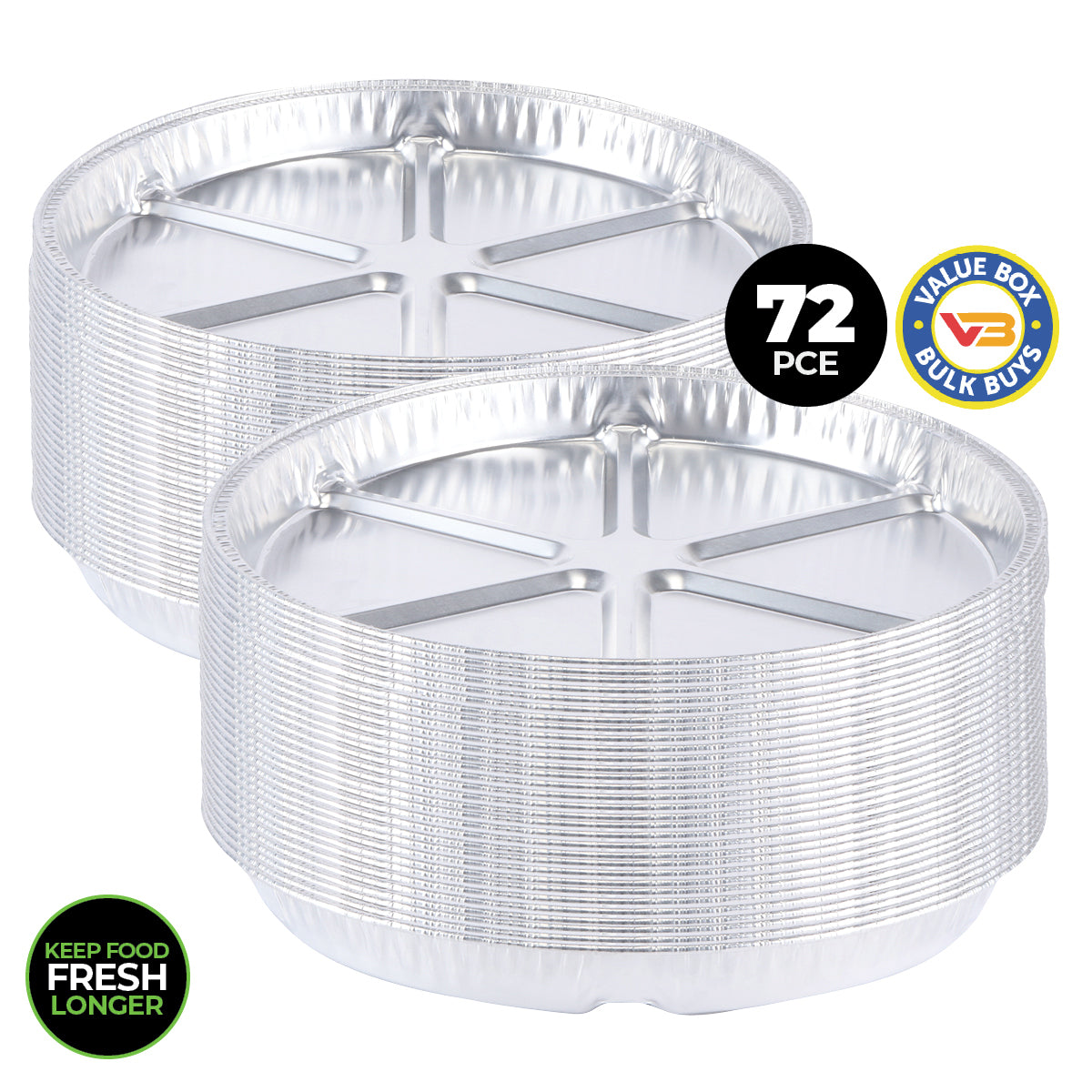 Premium 72-Piece Heavy-Duty Aluminium Round Foil Trays for Baking and Grilling - 37.5cm