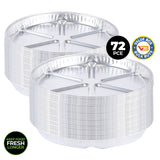 Premium 72-Piece Heavy-Duty Aluminium Round Foil Trays for Baking and Grilling - 37.5cm - Rear View