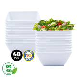 Home Master 48-Piece Lightweight Square Melamine Bowls - 15cm Durable and Unbreakable - Rear View